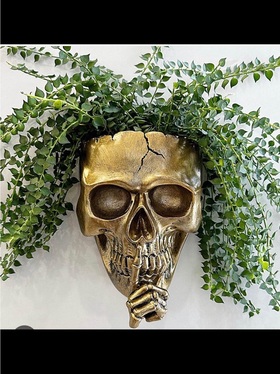 Boutique Other - Set of two Gold “Speak no Evil” Skull Planters